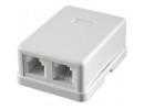 Розетка внешняя двойная  телефонная RJ-12 6P4C